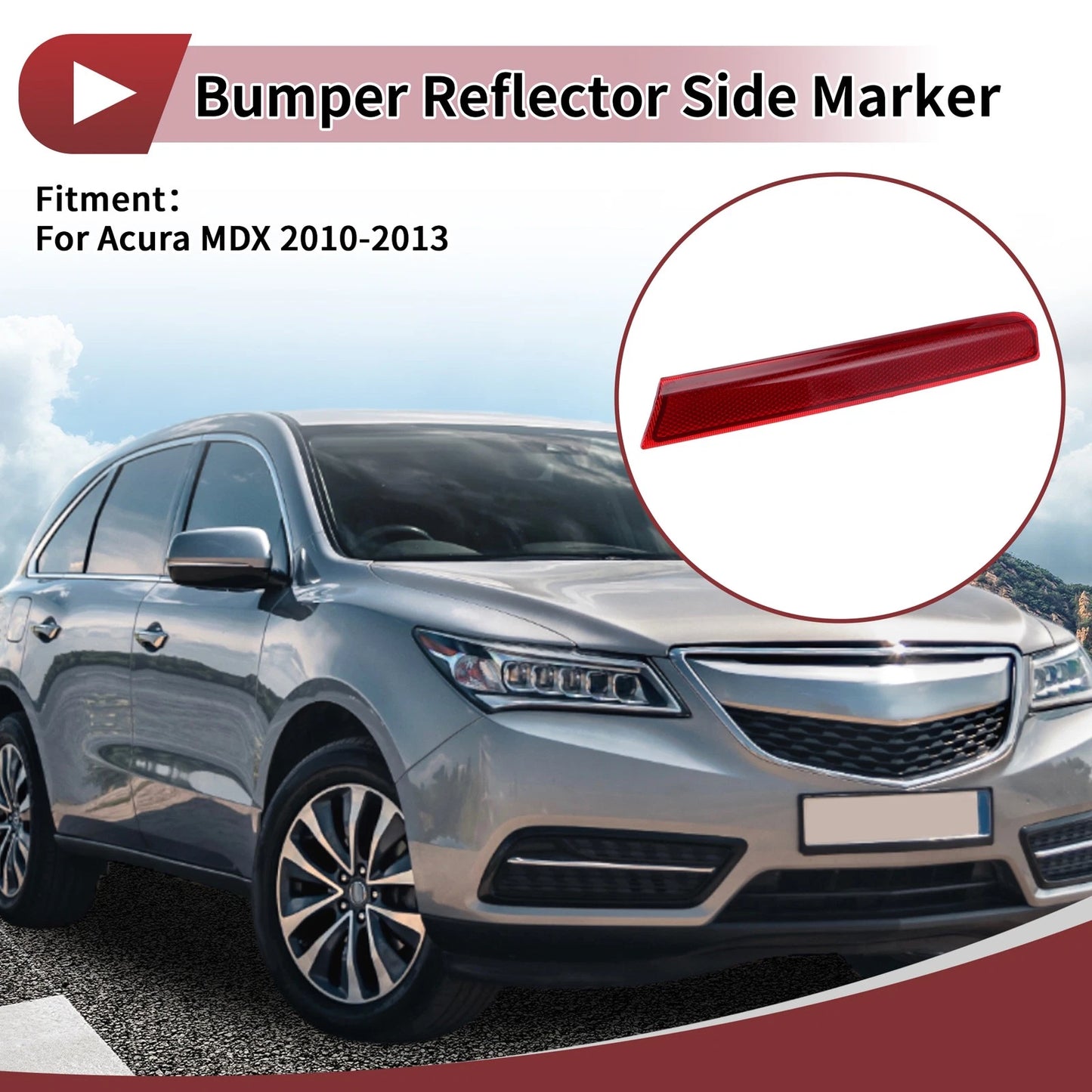 1 Pc Rear Right Bumper Reflector for Acura MDX (2010-2013)