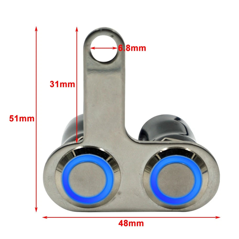 LED Switch Handlebar Mount for Universal Right Red Waterproof