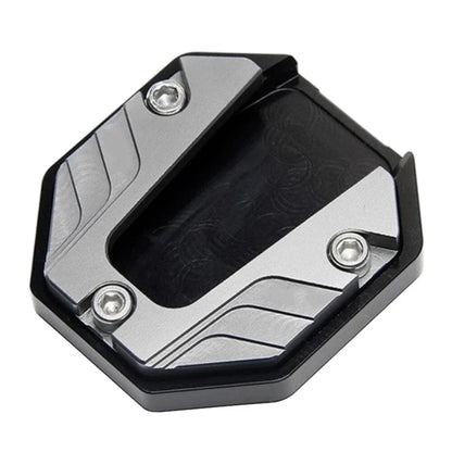 Kickstand Extender Foot Side Stand Pad for Motorcycle - Silver