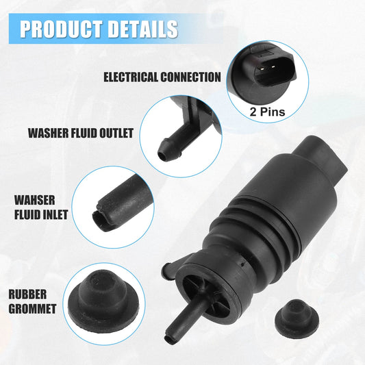 1x Windshield Washer Motor Pump with Grommet for BMW 318i (1997-1998)