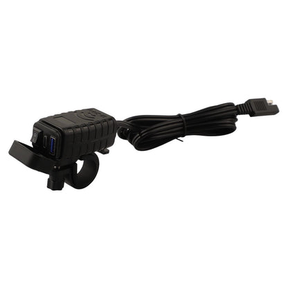 Dual USB Car Charger for Motorcycle with QC 3.0 and PD Compatibility