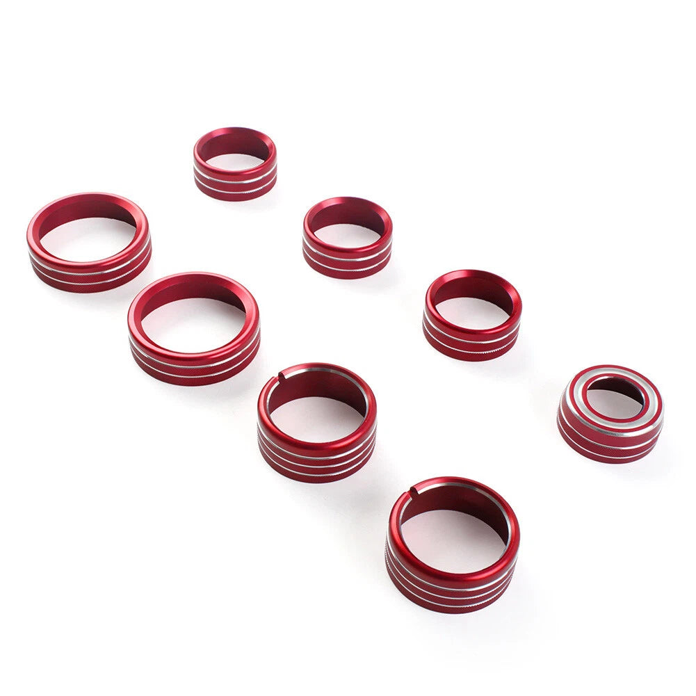 8x Air Conditioner Switch Button Knob Trim Red for Chevrolet Silverado (2014-2018)