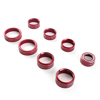 8x Air Conditioner Switch Button Knob Trim Red for Chevrolet Silverado (2014-2018)