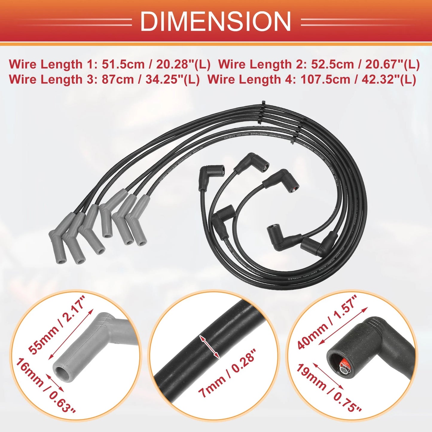 6 x Spark Plug Wire Ignition Coil Cables for Ford Freestar (2004-2005)