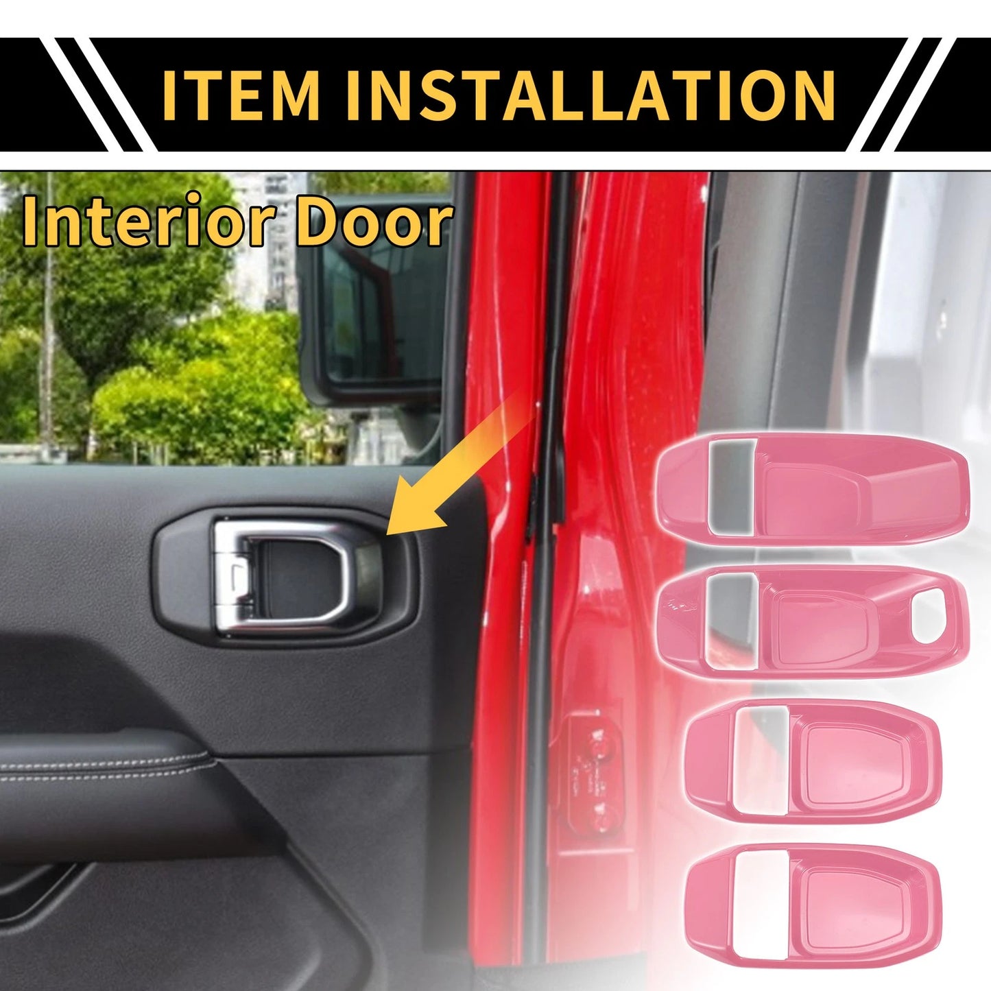 Interior Door Handle Bowl Cover Trims for Jeep Wrangler JL JLU (2018-2023)