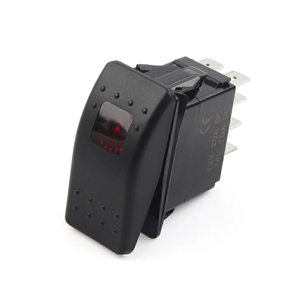 Rocker Start Stop Switch for Onan Cummins RV Generator with Red Lens (No Year)