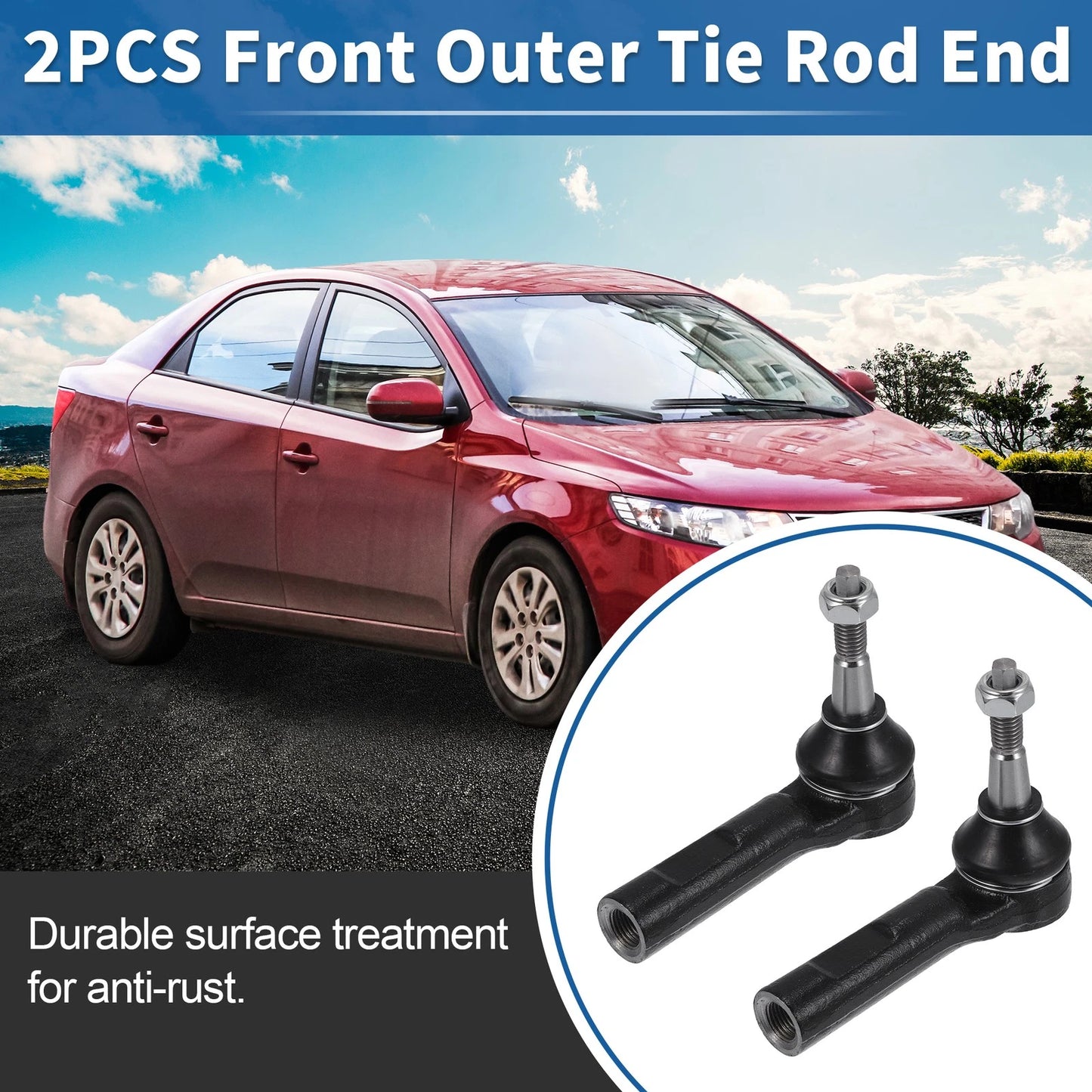 2 x Front Outer Tie Rod End Links for Buick LaCrosse Regal Verano
