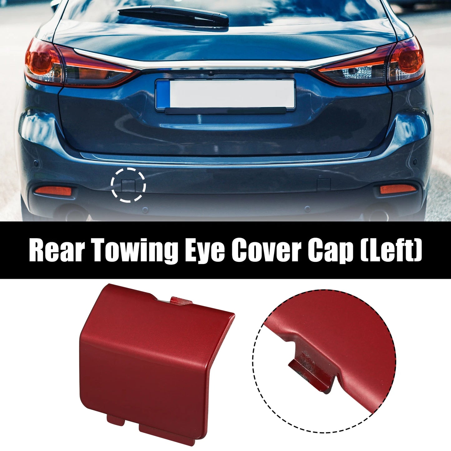 Red Rear Bumper Tow Hook Cover for Mazda 6 (2013-2018)