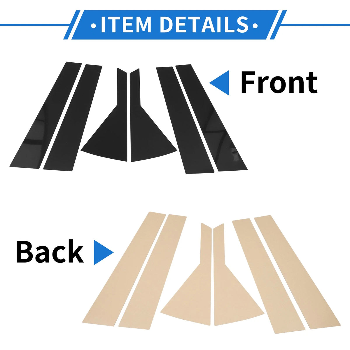 6 Pcs Door Pillar Window Trim for Kia Seltos (2020-2023) Black