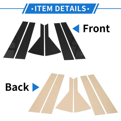 6 Pcs Door Pillar Window Trim for Kia Seltos (2020-2023) Black