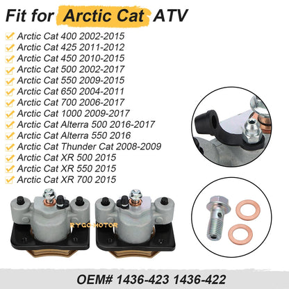 Front & Rear Brake Calipers for Arctic Cat 400-700 Alterra Thunder Cat XR