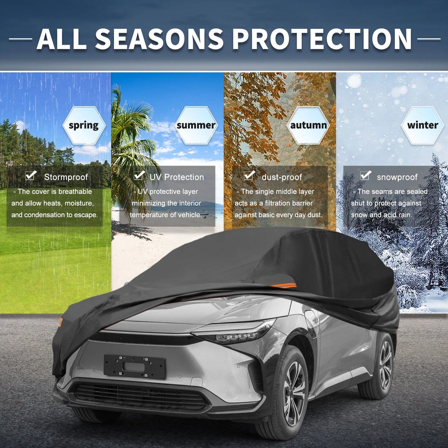 Waterproof 210D PU Car Cover for Toyota BZ4X (2022–2024)