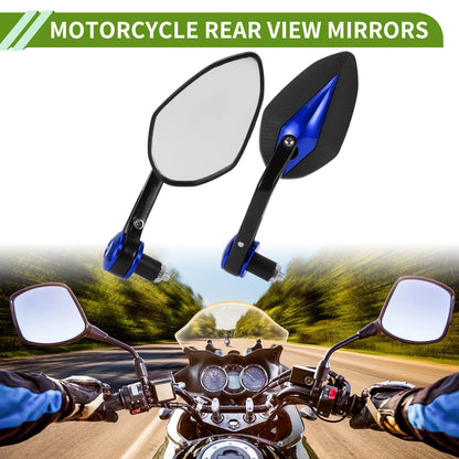 M8 / 1 Set / Rear View Mirrors Prismatic Shape Black Blue for M8 Motorcycle