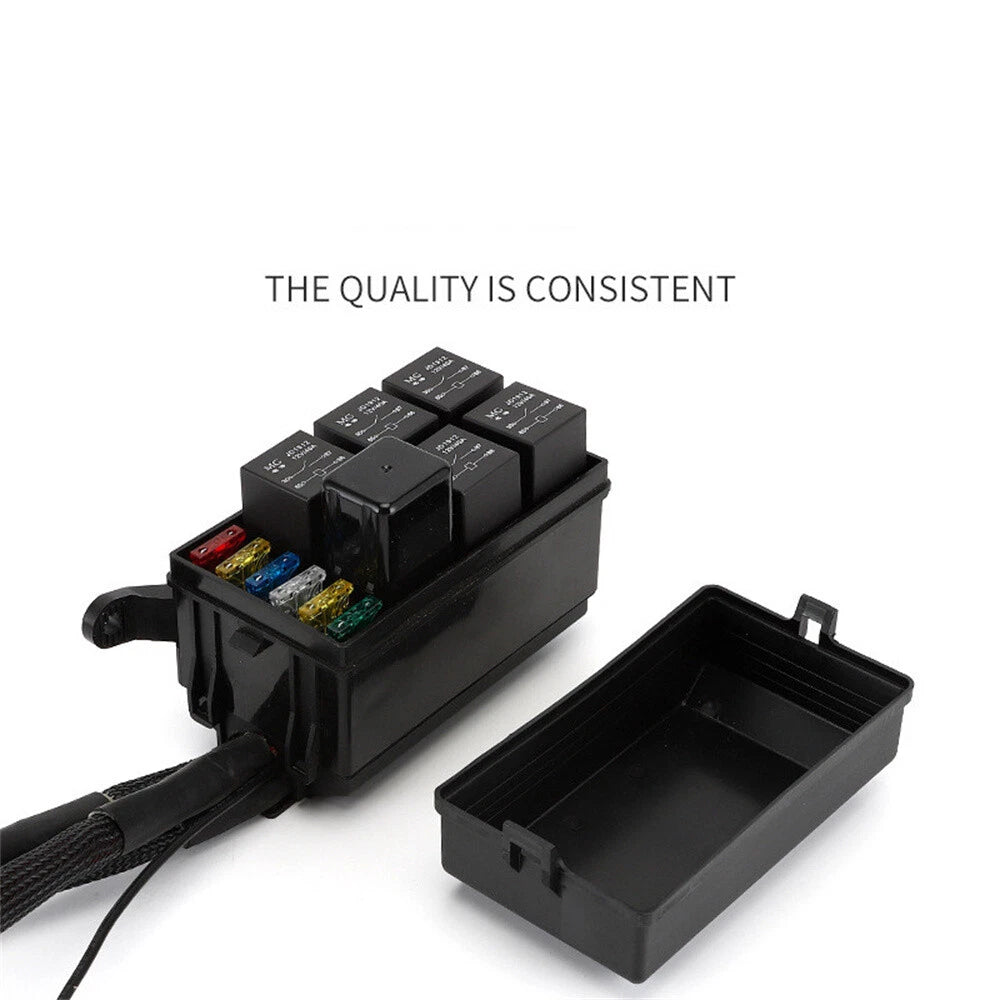 Colorful 40A Switch Panel Relay Fuse Box for Universal Cars