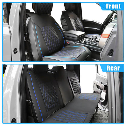 5 x Black Blue Front Rear Seat Covers for Toyota Tacoma (2005-2024)