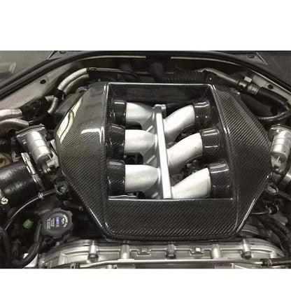 Real Carbon Fiber Front Engine Cover Motor for Nissan GTR R35 2009-2021