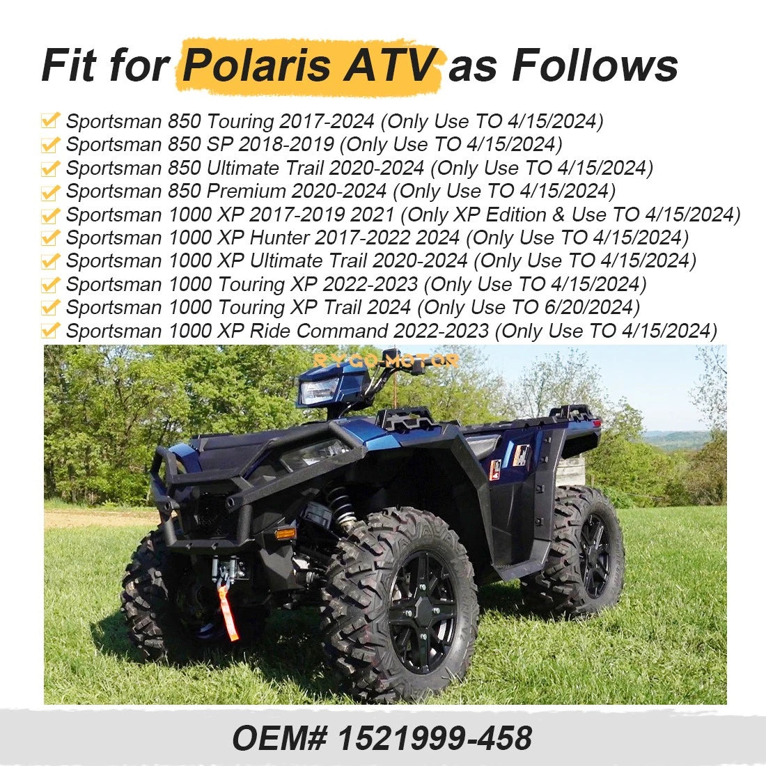 4 x Wheel Rim Caps for Polaris Sportsman 850 Touring Trail (2017–2024)