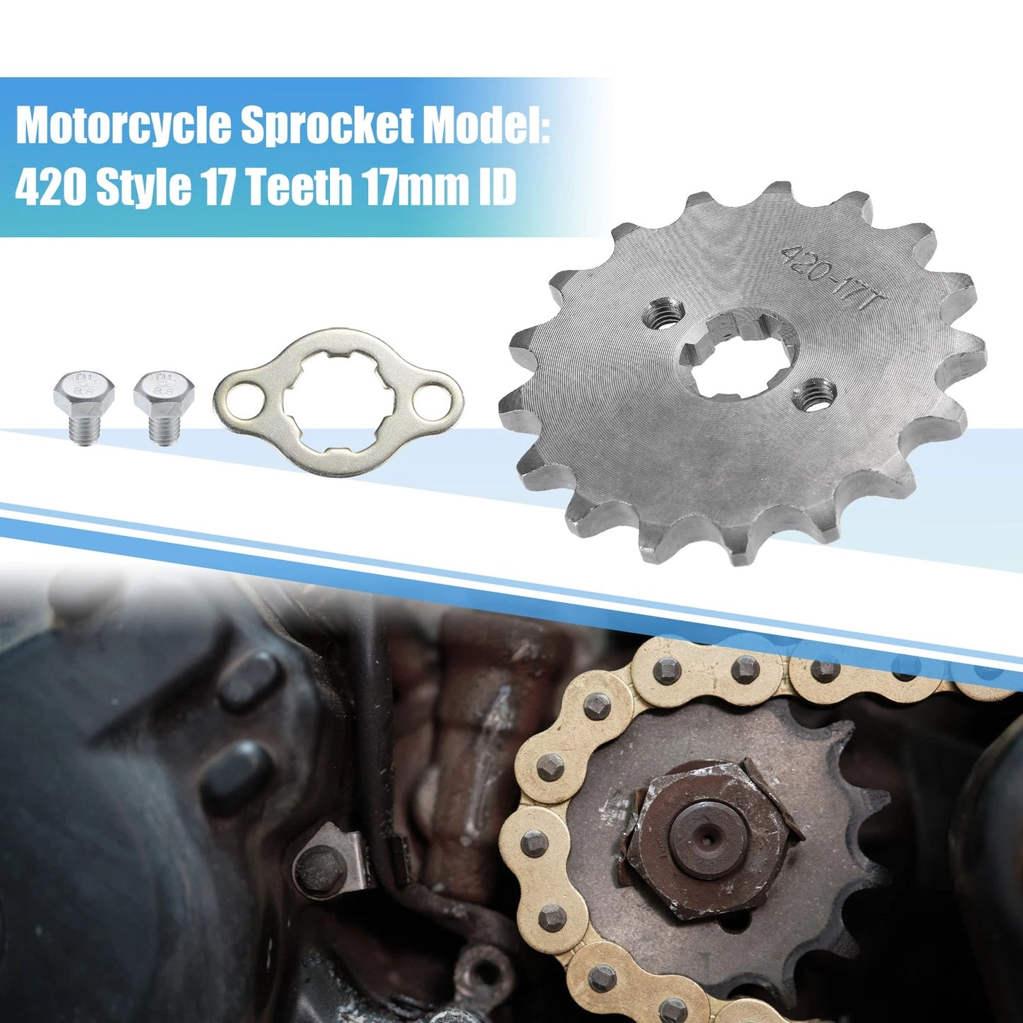 Sprocket 17T Front 17mm ID 420 Style for Dirt Pit Bike ATV