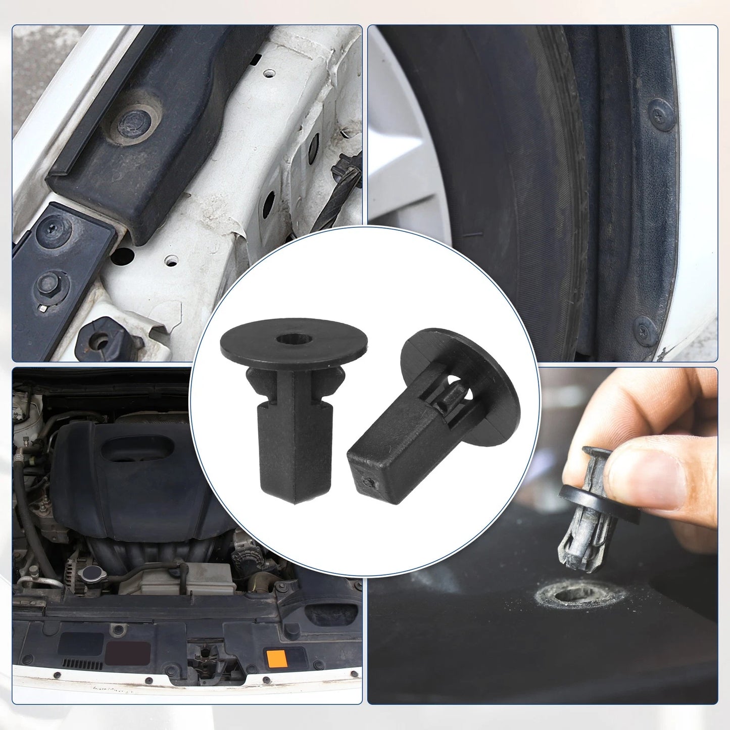 Retainer Fastener Clip Rivet Kit Fender Clip 120 Pcs Black for Toyota 4Runner