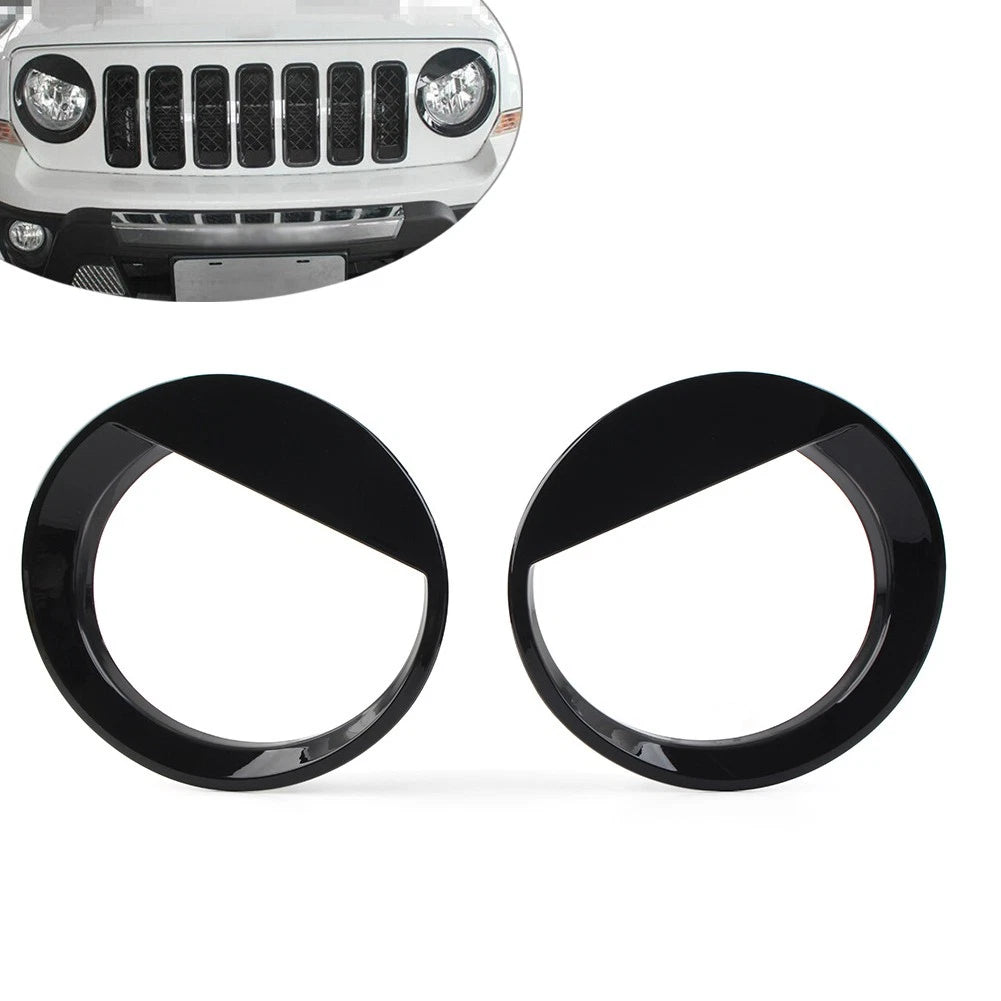 Angry Bird Style Front Headlight Cover Trim for Jeep Patriot (2011-2017)