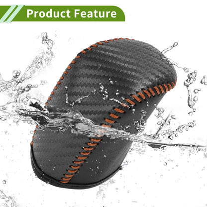 Gear Shift Knob Cover for Dodge Journey Black Carbon Fiber Brown (11-20)