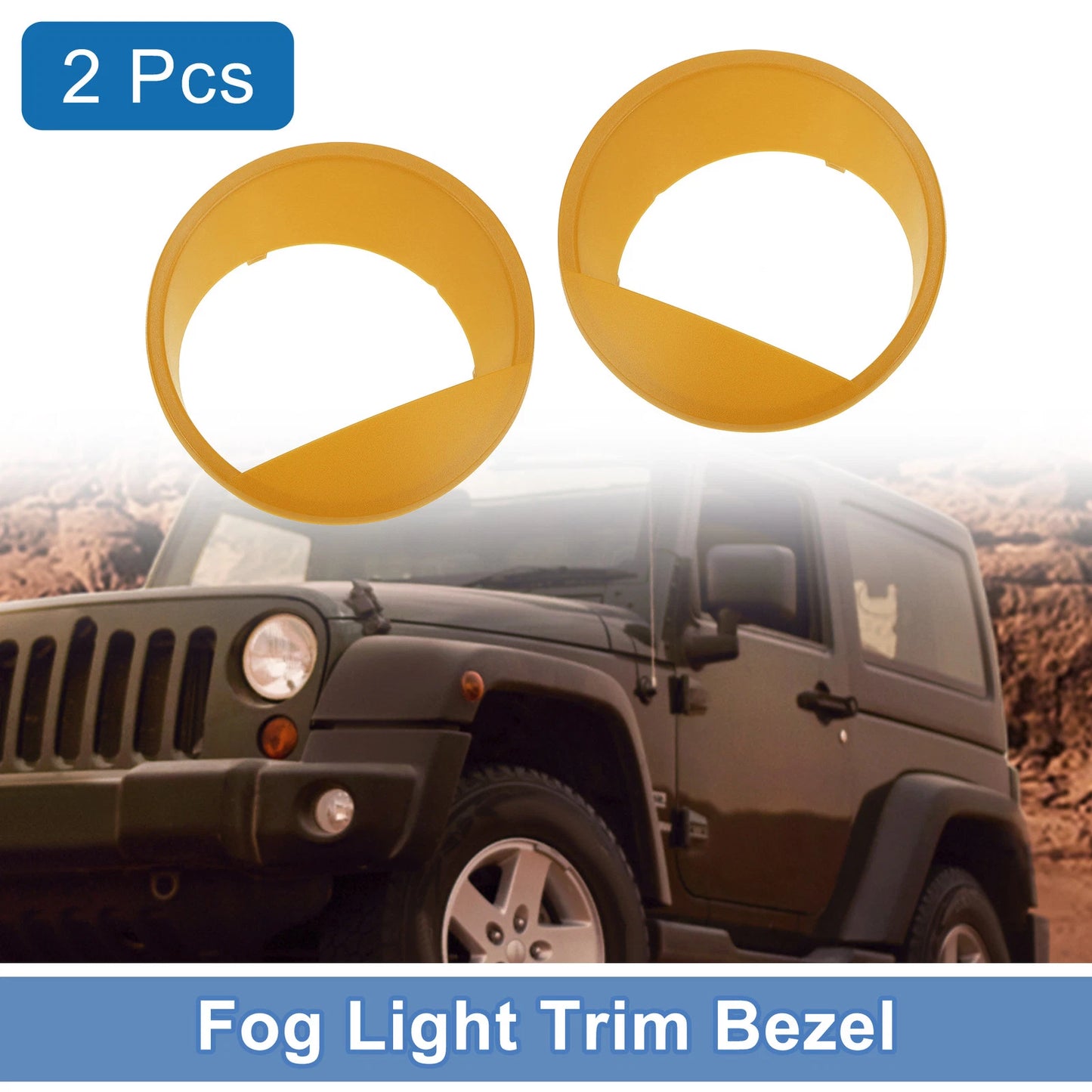 2 x Headlight Trim Bezels for Jeep Wrangler (2011-2018)