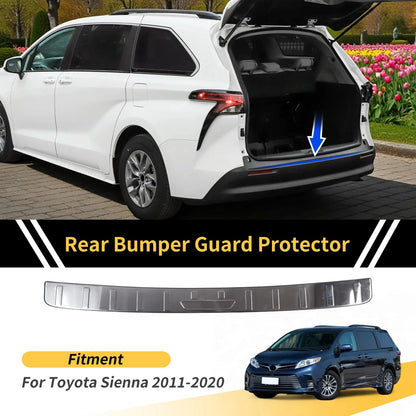 Rear Bumper Topper for Toyota Sienna 2011-2020 Silver Tone 1 x Piece
