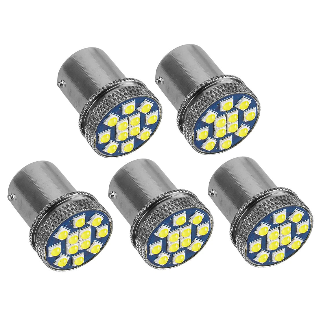 5Pcs White LED 12SMD BAY15D 1156 P21W DRL Turn Signal Light Bulb for Car Truck