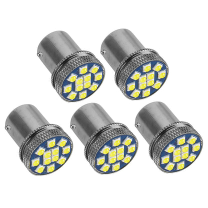 5Pcs White LED 12SMD BAY15D 1156 P21W DRL Turn Signal Light Bulb for Car Truck