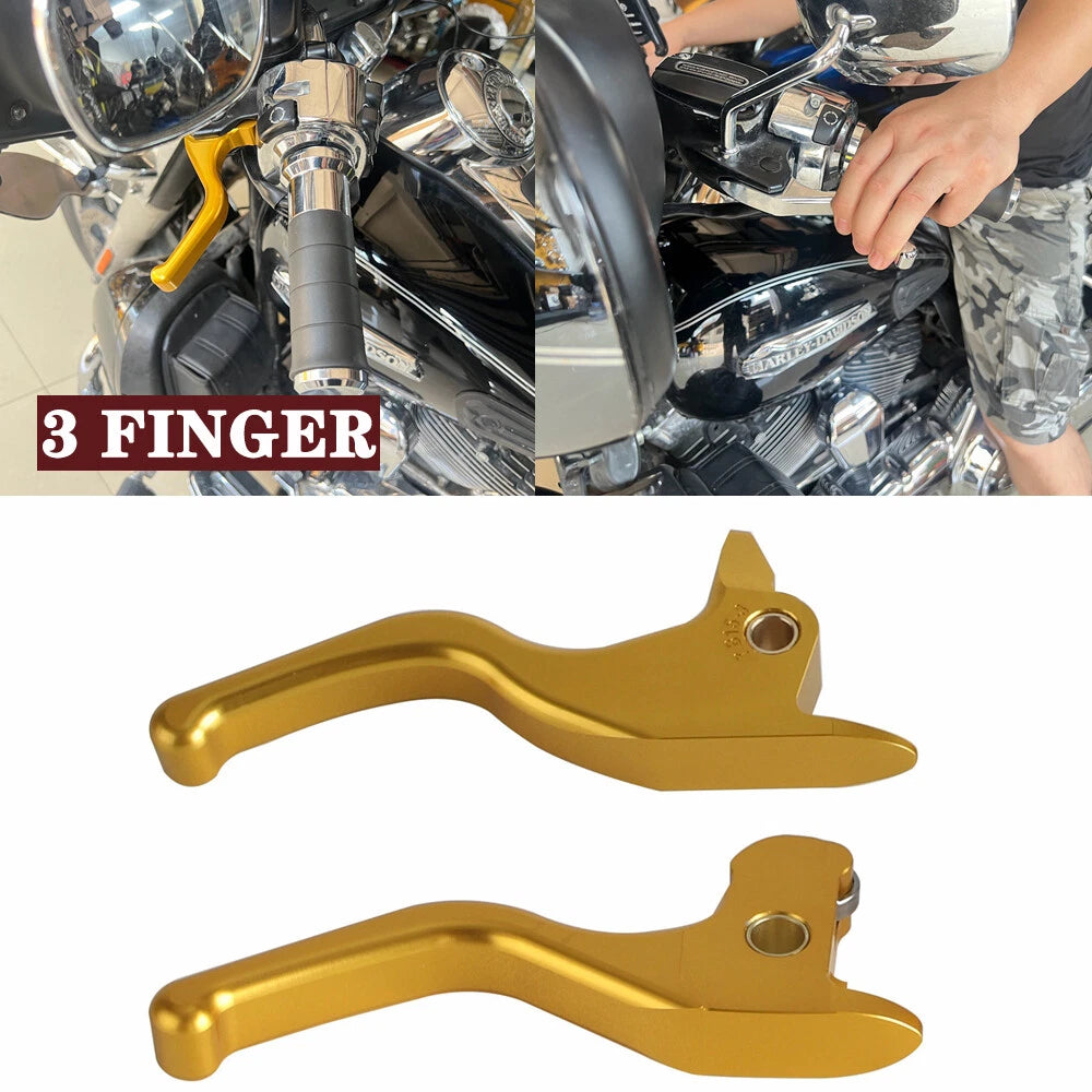 3 Finger Brake Clutch Lever Kit for Harley Softail Fat Boy FLSTFBS/FLSS