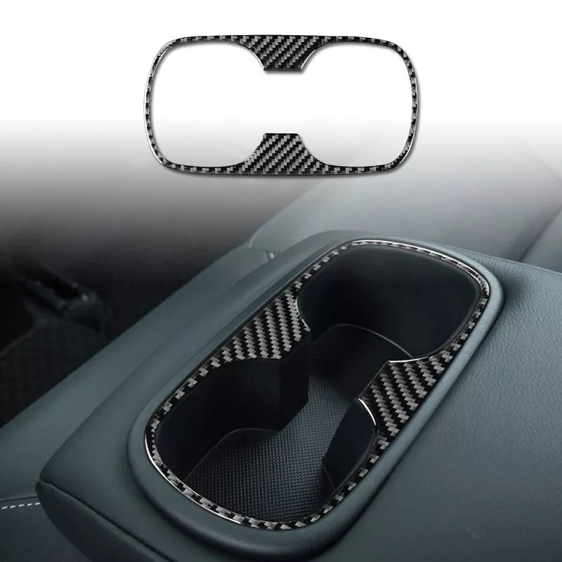 Soft Carbon Fiber Rear Seat Water Cup Holder Panel for Toyota Corolla 19-24