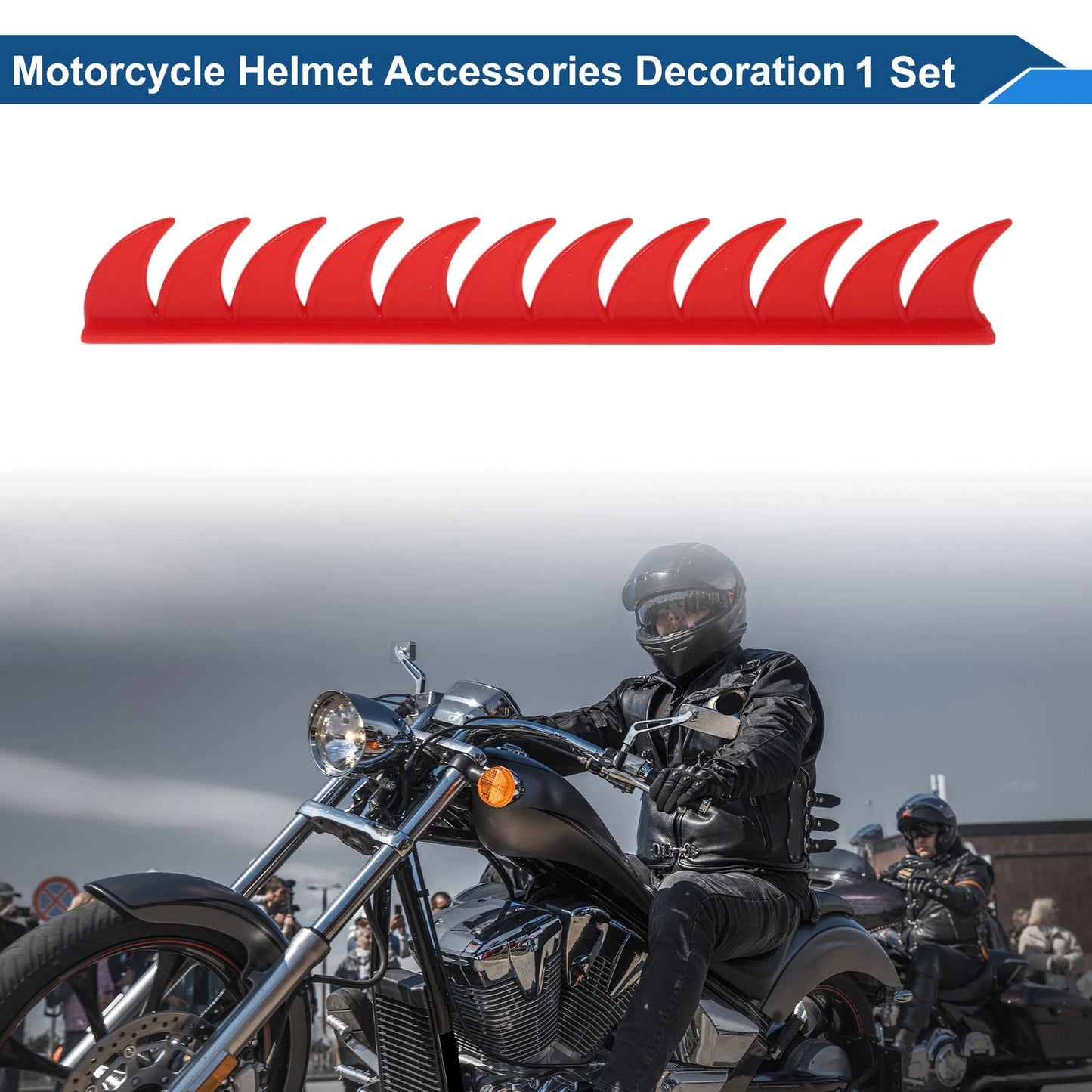 PU Glue / 1 Set / Bright Red Plastic Decoration for Motorcycle Helmet