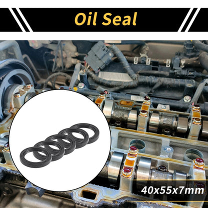 Oil Seal 40x55x7mm Black Seal Ring Rotary Shaft Seal NBR Rubber 5 Pcs