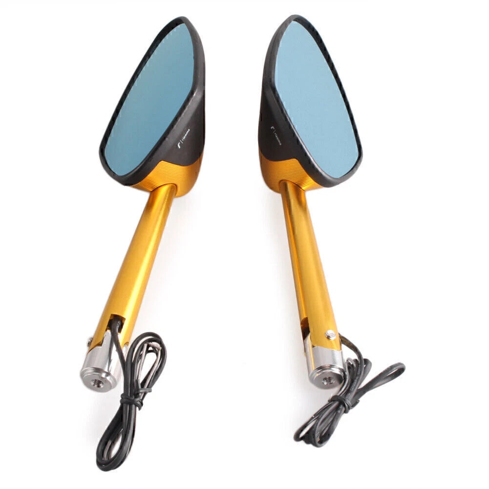 2 x Motorcycle Side Rearview Mirrors with Signal for Yamaha YZF R1 R6 R125 V-Star XV