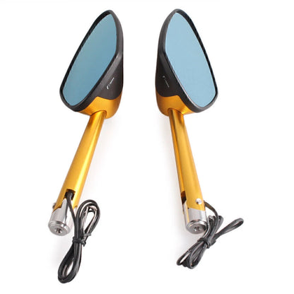 2 x Motorcycle Side Rearview Mirrors with Signal for Yamaha YZF R1 R6 R125 V-Star XV