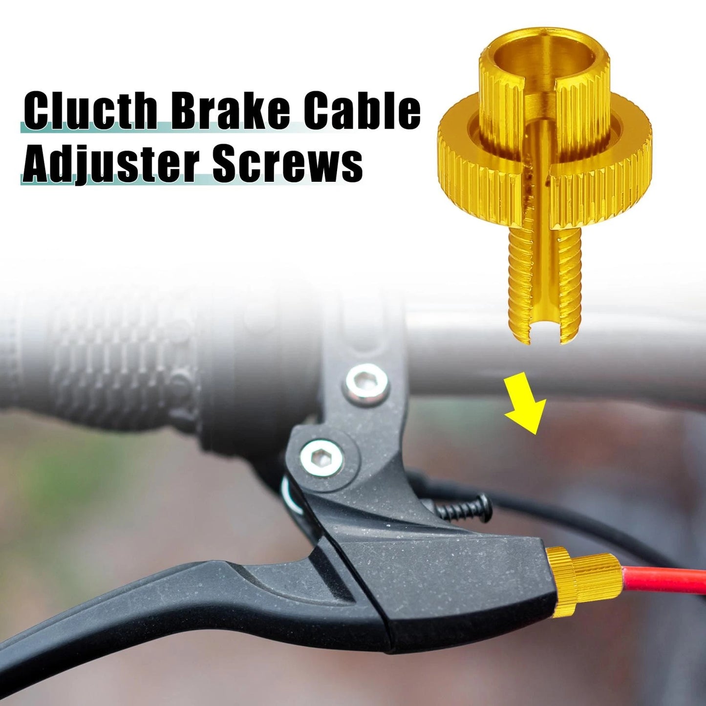 4pcs M8 Brake Clutch Lever Cable Adjuster Screws Bolts Gold Tone for Motorcycle