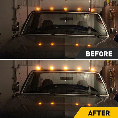5 x White Light Roof Cab Marker Clearance Covers for Ford F-150 (1980-1997)