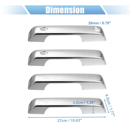 4 Pcs Door Handle Trim Covers for Ford F150 (2021-2022) Silver Tone