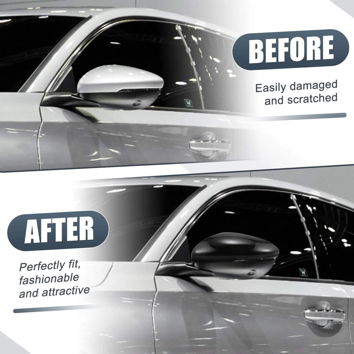 Gloss Black Rearview Mirror Covers for Honda Accord (2018-2021)