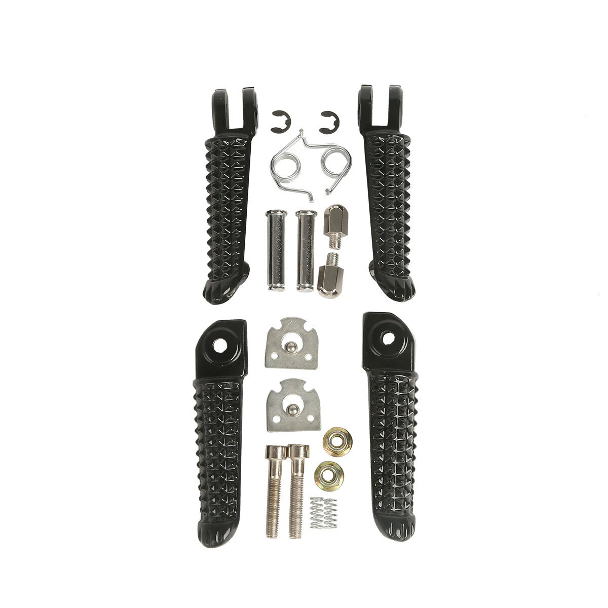 Black Driver Passenger Footpegs for Yamaha YZF R1 R6 (1998-2025) (2003-2020)
