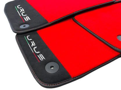 Red Floor Mats for Lamborghini Urus 2018-2024 with Alcantara Leather