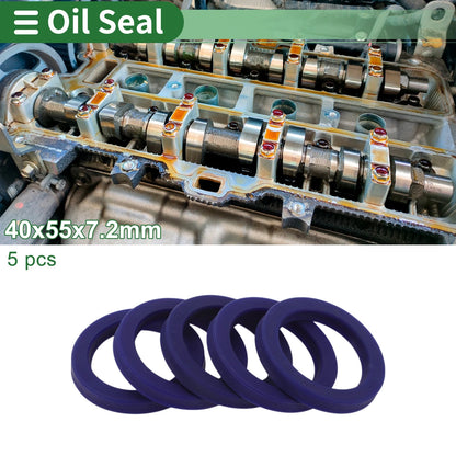 Oil Seal TPU 40x55x7.2mm High-Pressure Blue 5 Pcs for MakeModel