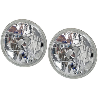 7" Round Crystal Clear Lens Headlights for Make & Model  x2