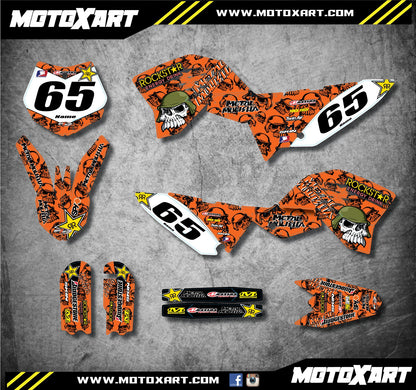 Custom Graphics Kit for KTM 65 2009-2015 - METAL Style Stickers Decals