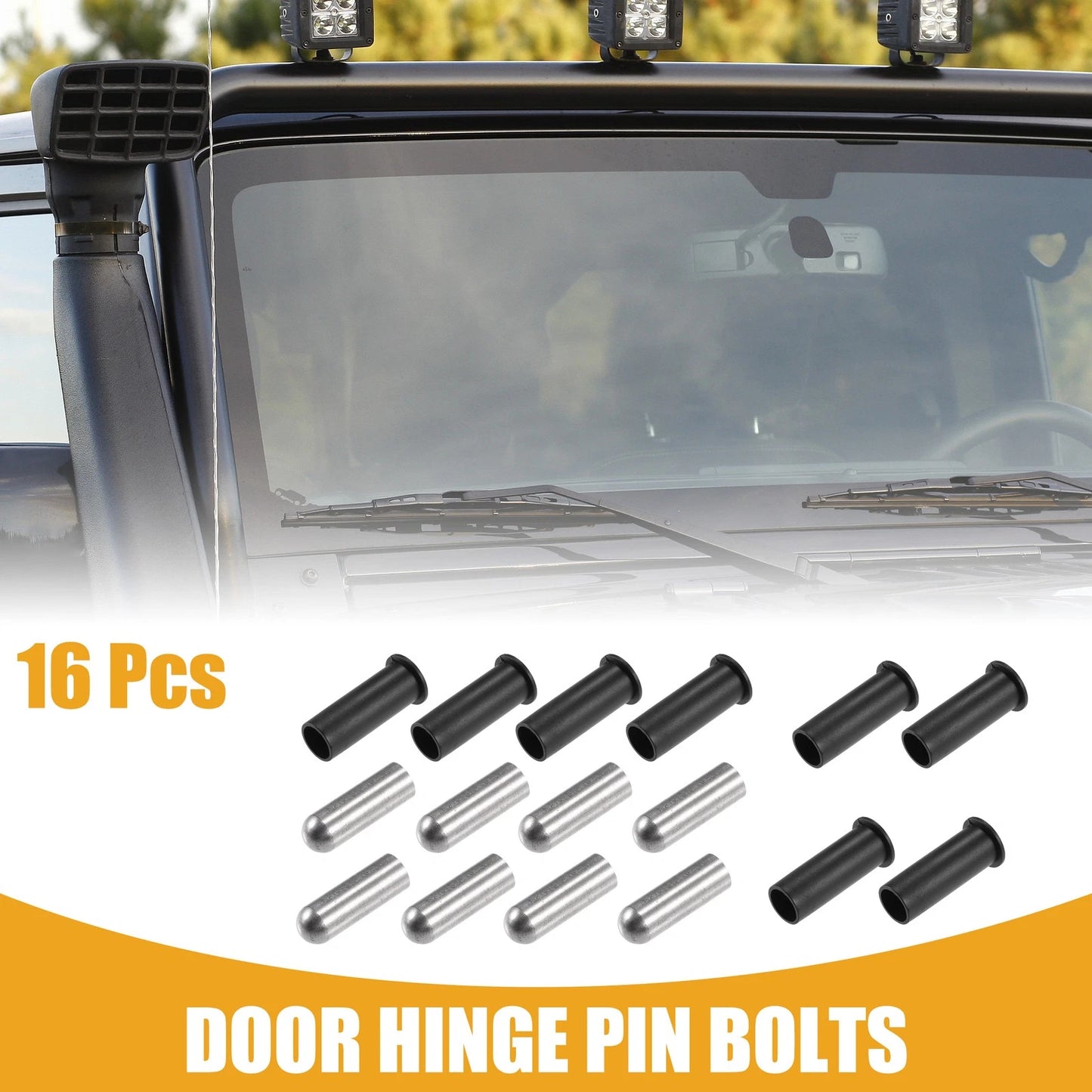 16 Pcs Door Pin Guides & Hinge Liners for Jeep Wrangler (2007-2021)
