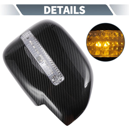 Rearview Mirror Cover Overlay Black Carbon Fiber for Lexus LX470, Toyota (1998-2007)