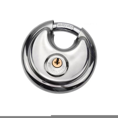 Stainless Steel Discus Lock Keyed Padlock for Storage Unit Shed Garage Fence