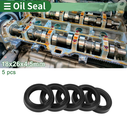 Oil Seal 18x26x4.5mm NBR Rubber Seal Ring 5 Pcs for MakeModel