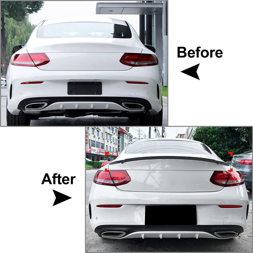 Black Rear Trunk Spoiler Wing Lip Splitter for Benz C Class Coupe C200 C205