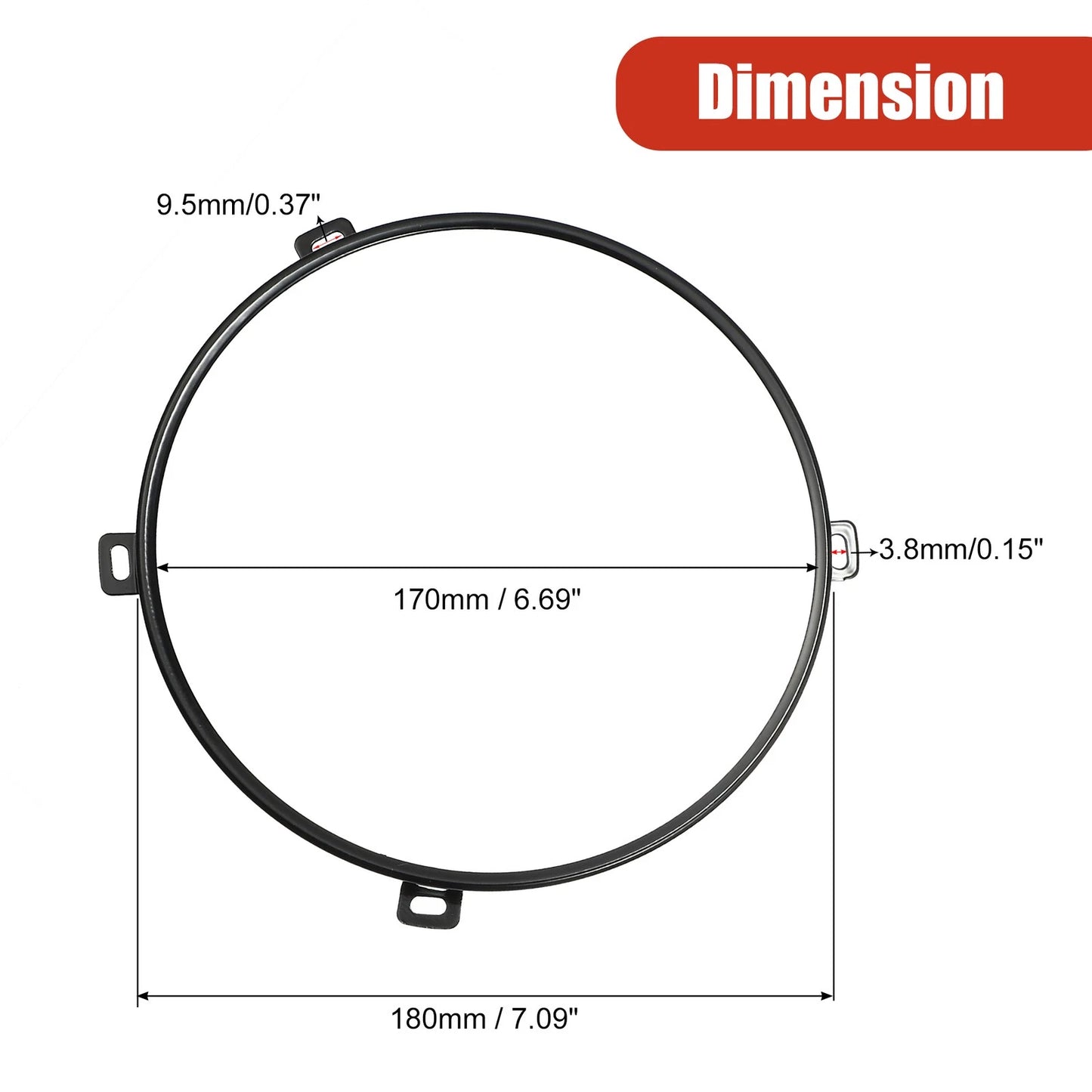7" Headlight Mounting Bracket Bezels Cover for Jeep